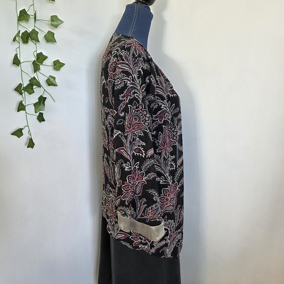 Belle by Kim Gravel Printed Chiffon Cardigan with Embroidery - Picture 7 of 13